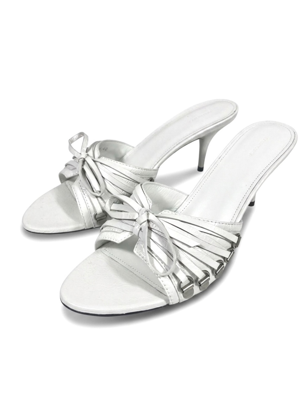 Balenciaga Cagole High Heel Slide Sandals Optic White 40 10 NEW 785784WAD4E